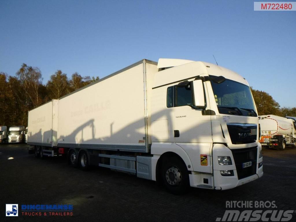 MAN TGX 26.440 6X2 high volume + Fruehauf closed box t Box body trucks