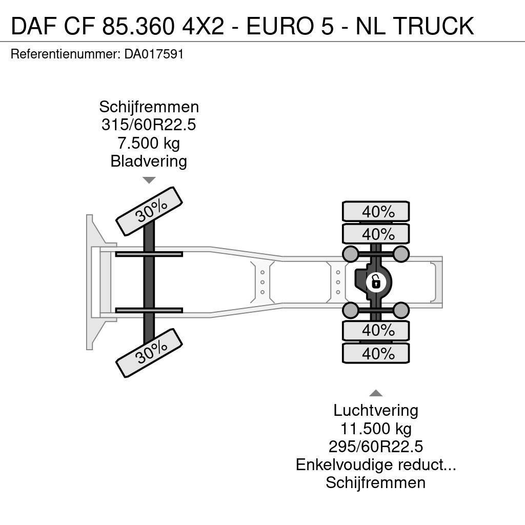 DAF CF 85.360 4X2 - EURO 5 - NL TRUCK Tractor Units