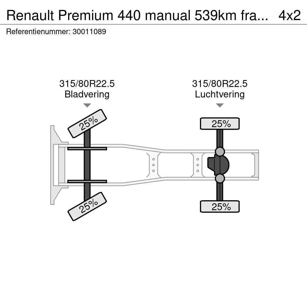 Renault Premium 440 manual 539km francais hydraulic Tractor Units
