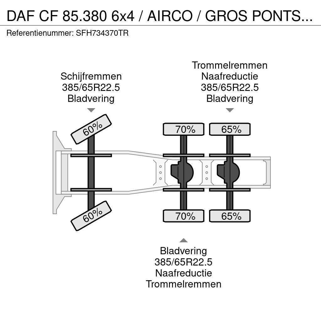 DAF CF 85.380 6x4 / AIRCO / GROS PONTS - BIG AXLES / L Tractor Units