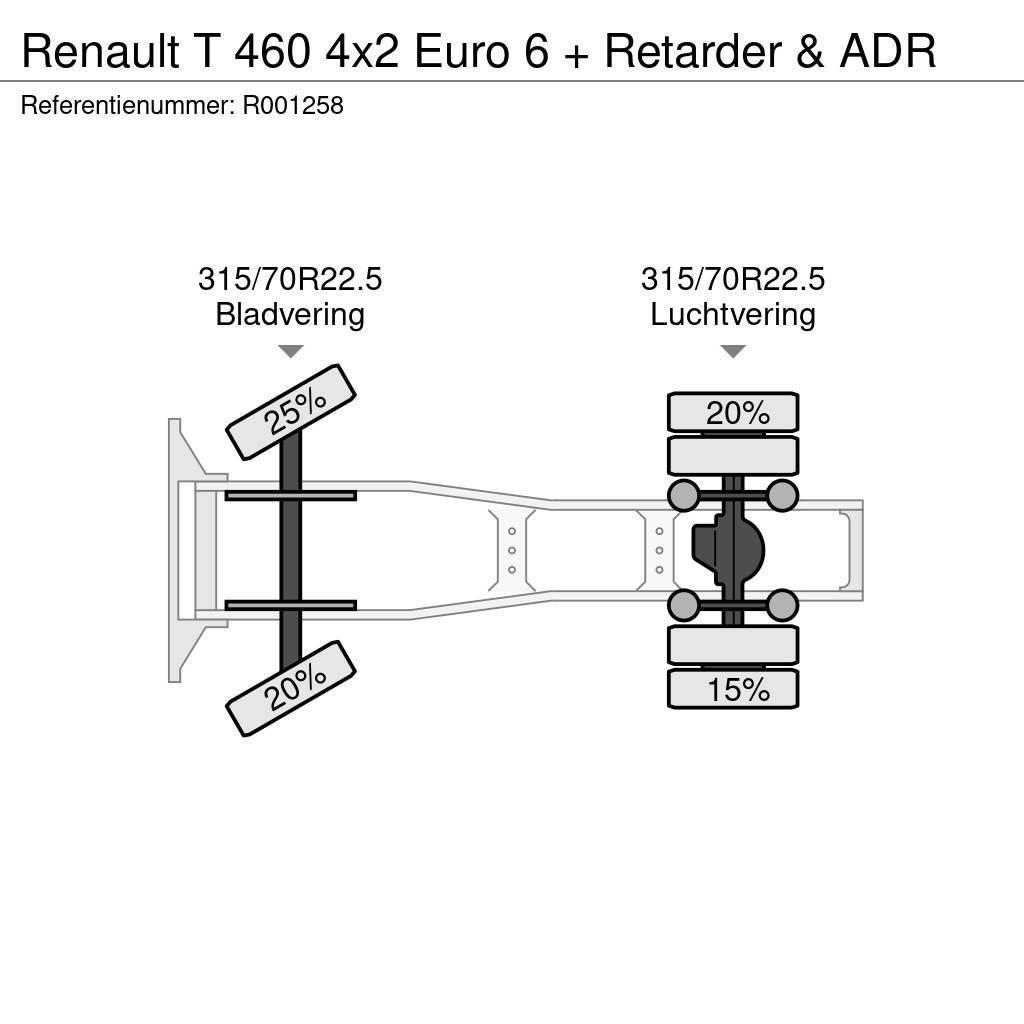 Renault T 460 4x2 Euro 6 + Retarder & ADR Tractor Units