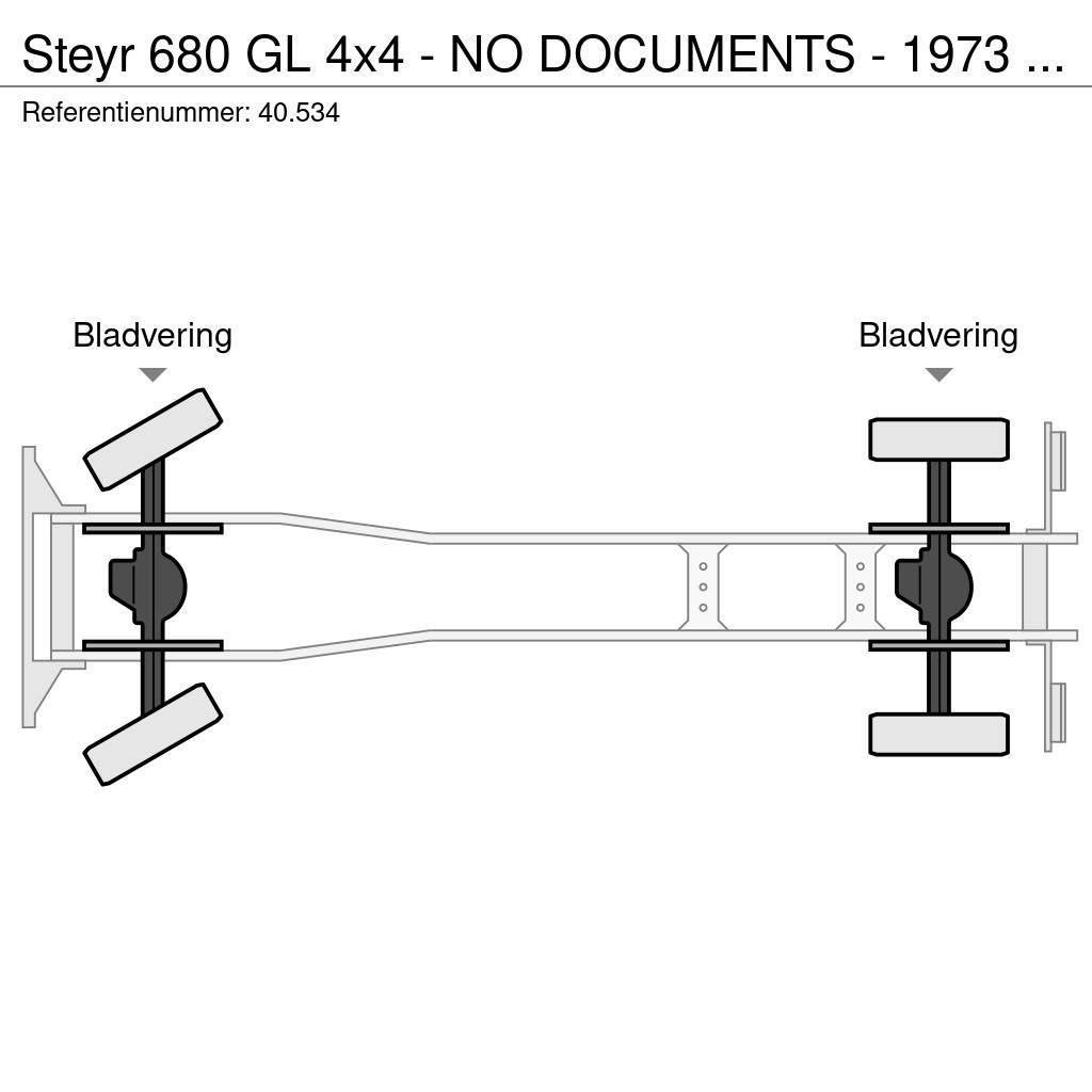 Steyr 680 GL 4x4 - NO DOCUMENTS - 1973 - 40.534 Flatbed / Dropside trucks