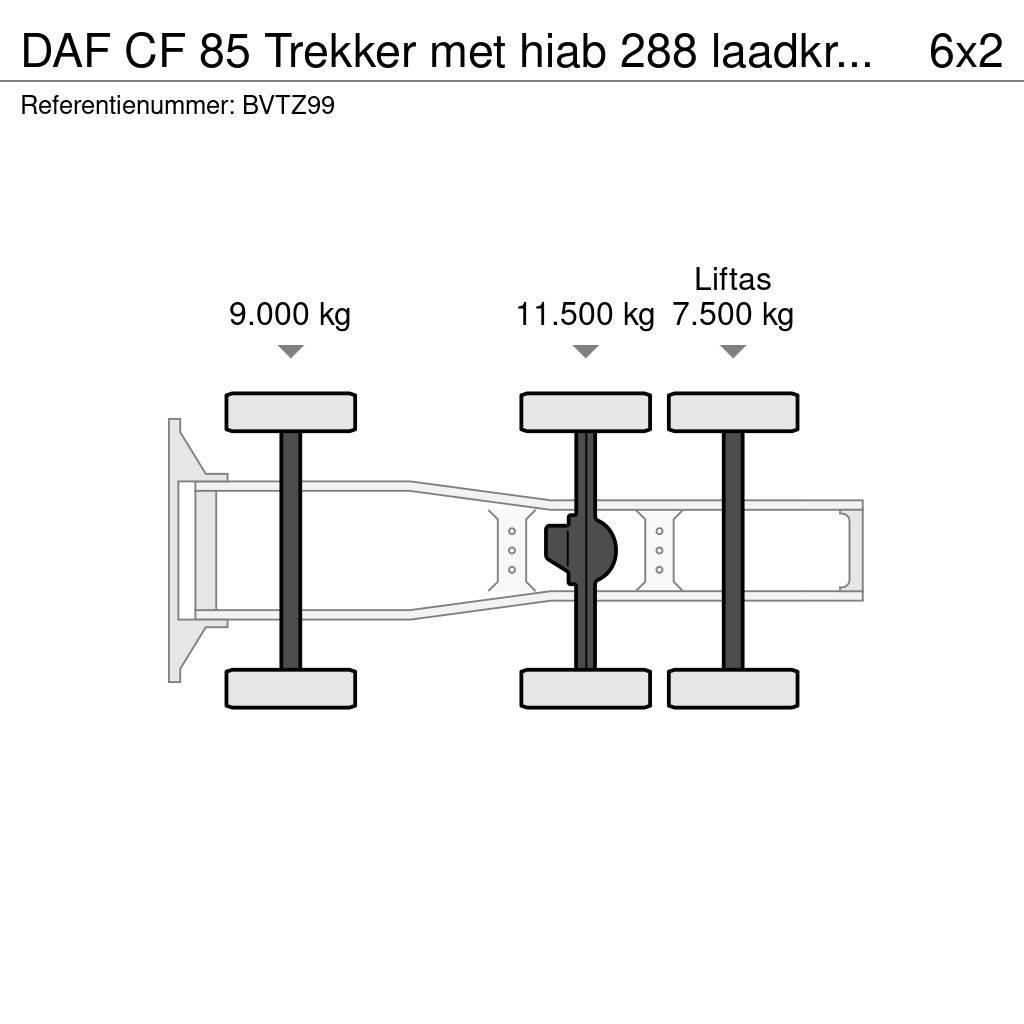 DAF CF 85 Trekker met hiab 288 laadkraan origineel 388 Tractor Units