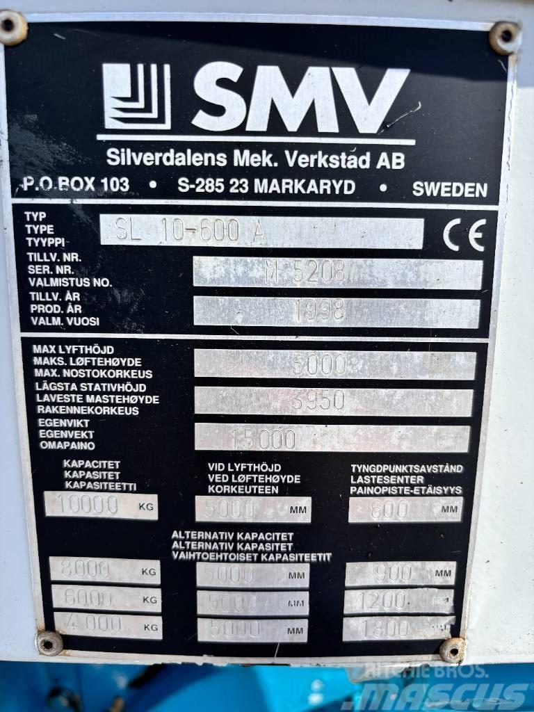 SMV SL 10-600 A + extra counterweight 12t. capacity Diesel trucks