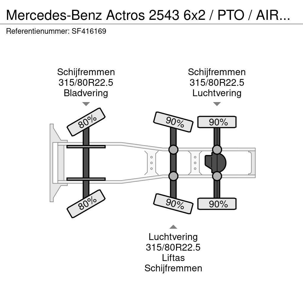 Mercedes-Benz Actros 2543 6x2 / PTO / AIRCO / EURO 6 Tractor Units