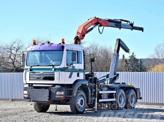 MAN TG 410 A* Abrollkipper + KRAN /6x4 Hook lift trucks