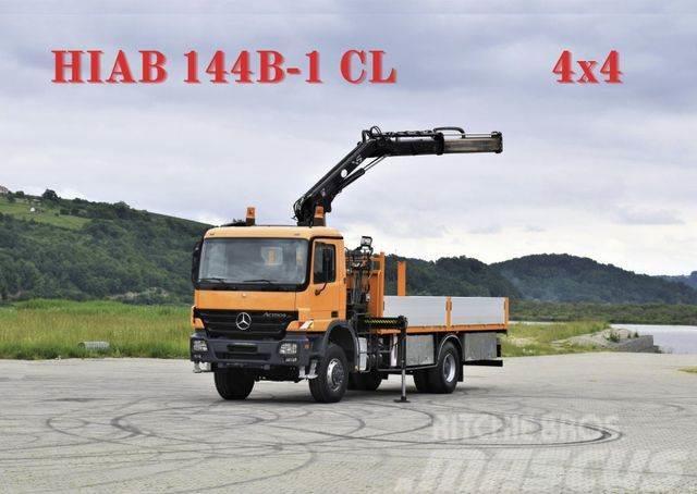 Mercedes-Benz ACTROS 1832 PRITSCHE 6,40m * HIAB 144B-1CL/ 4x4 Crane trucks