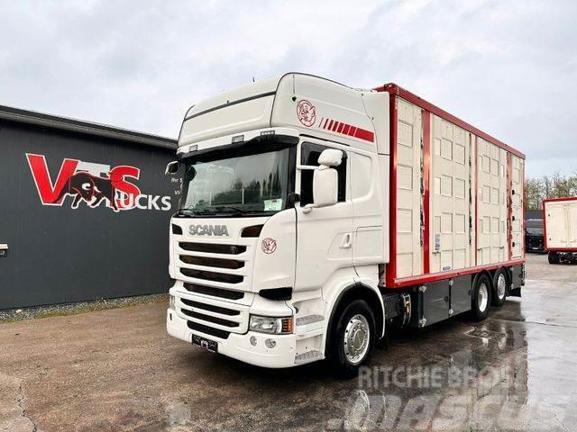 Scania R490 EU6 6x2 4.Stock Menke m. Hubdach &amp; Tränke Animal transport trucks