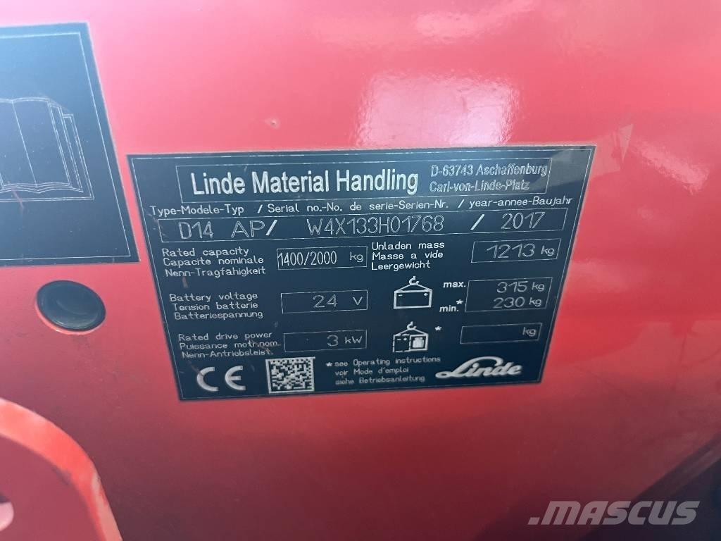 Linde D 14 AP Apiladores eléctricos autopropulsados