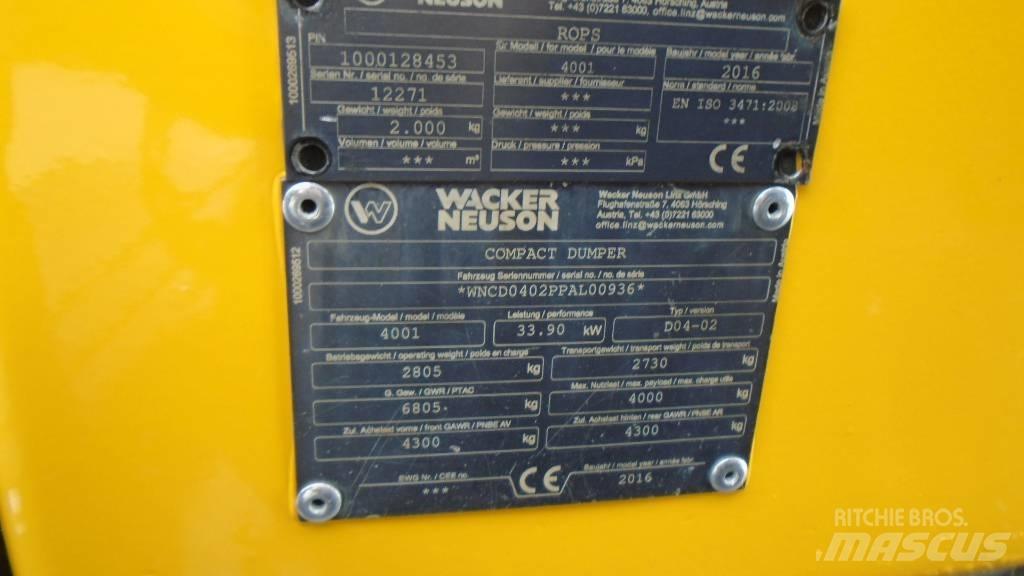 Wacker Neuson 4001 s Dúmpers de obra