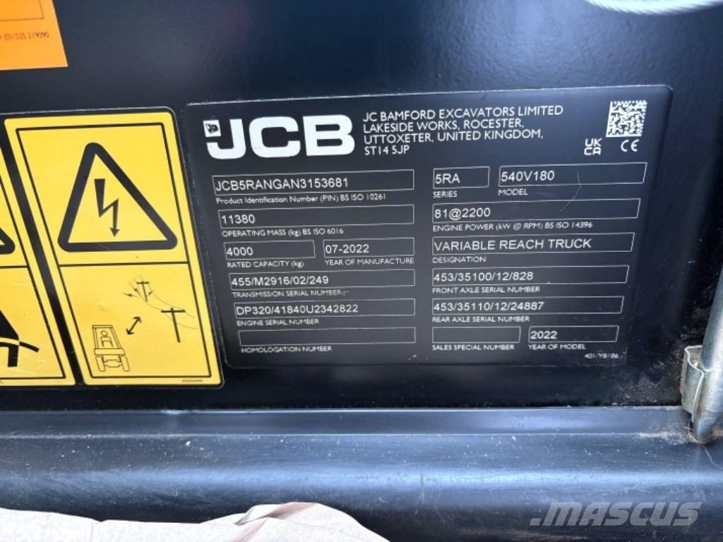 JCB 540-180 Carretillas telescópicas