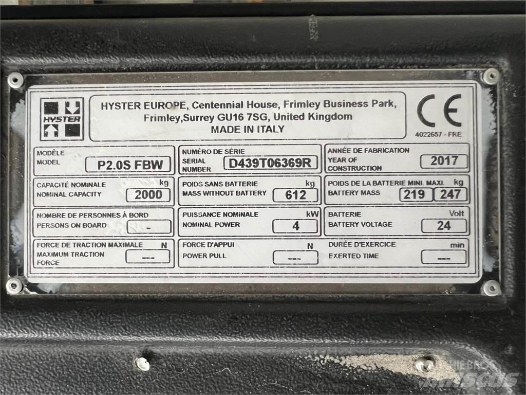 Hyster P2.0S Transpaletas Electricas