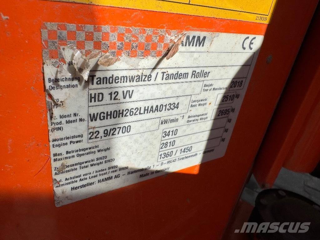 Hamm HD 12 VV Rodillos de doble tambor