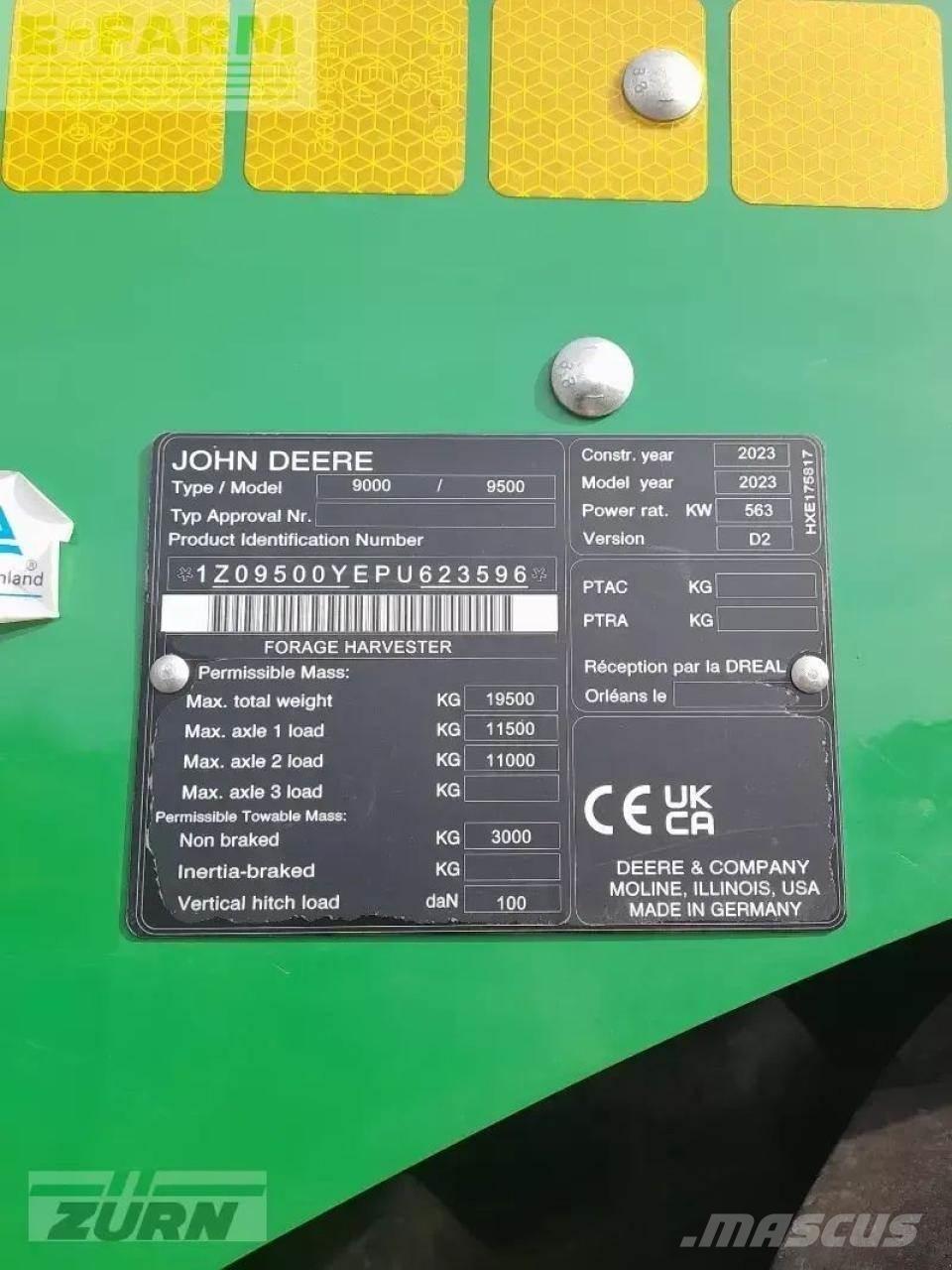 John Deere 9500 Picadoras de forraje autopropulsadas