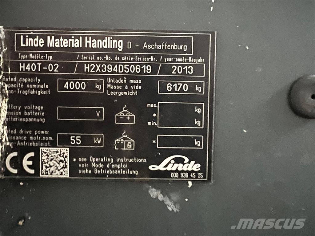 Linde H40T-02 Carretillas LPG