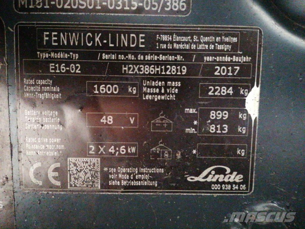 Linde E16-02 Carretillas de horquilla eléctrica