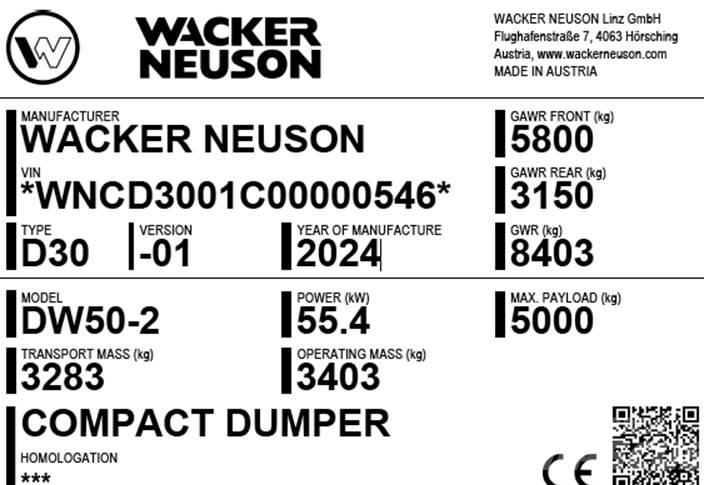 Wacker Neuson DW50-2 Dúmpers de obra