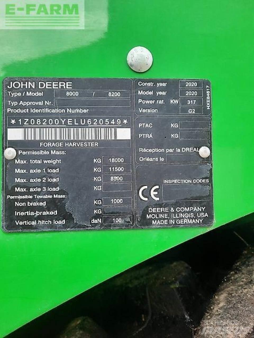 John Deere 8200i Picadoras de forraje autopropulsadas