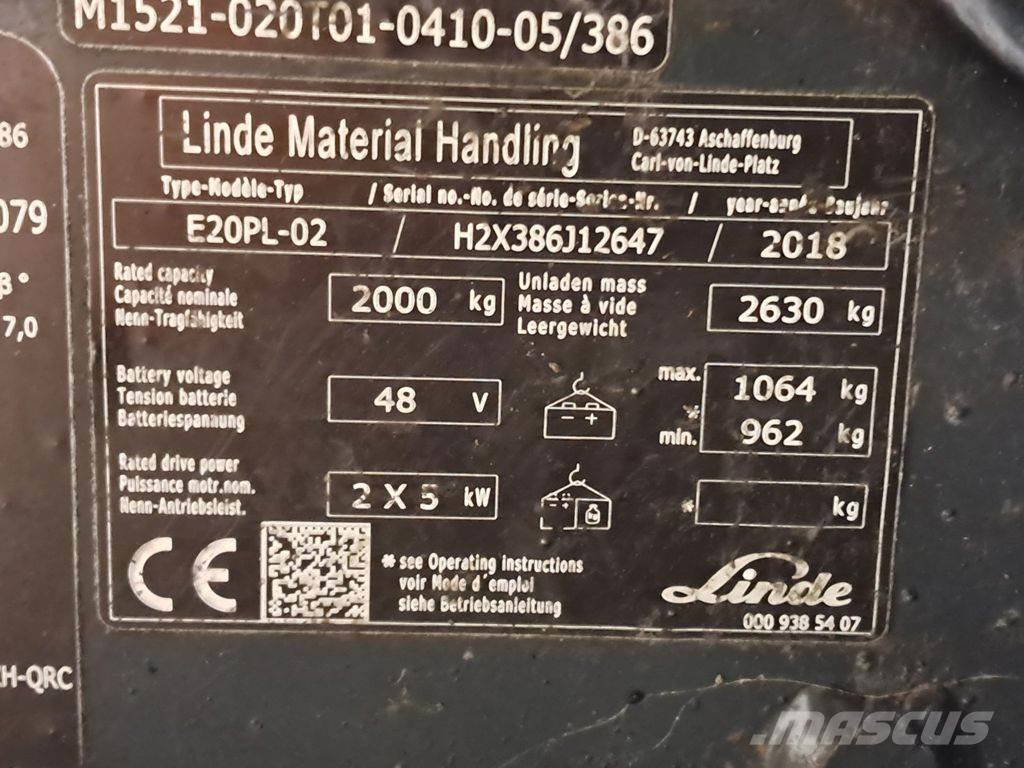 Linde E20PL-02 Carretillas de horquilla eléctrica