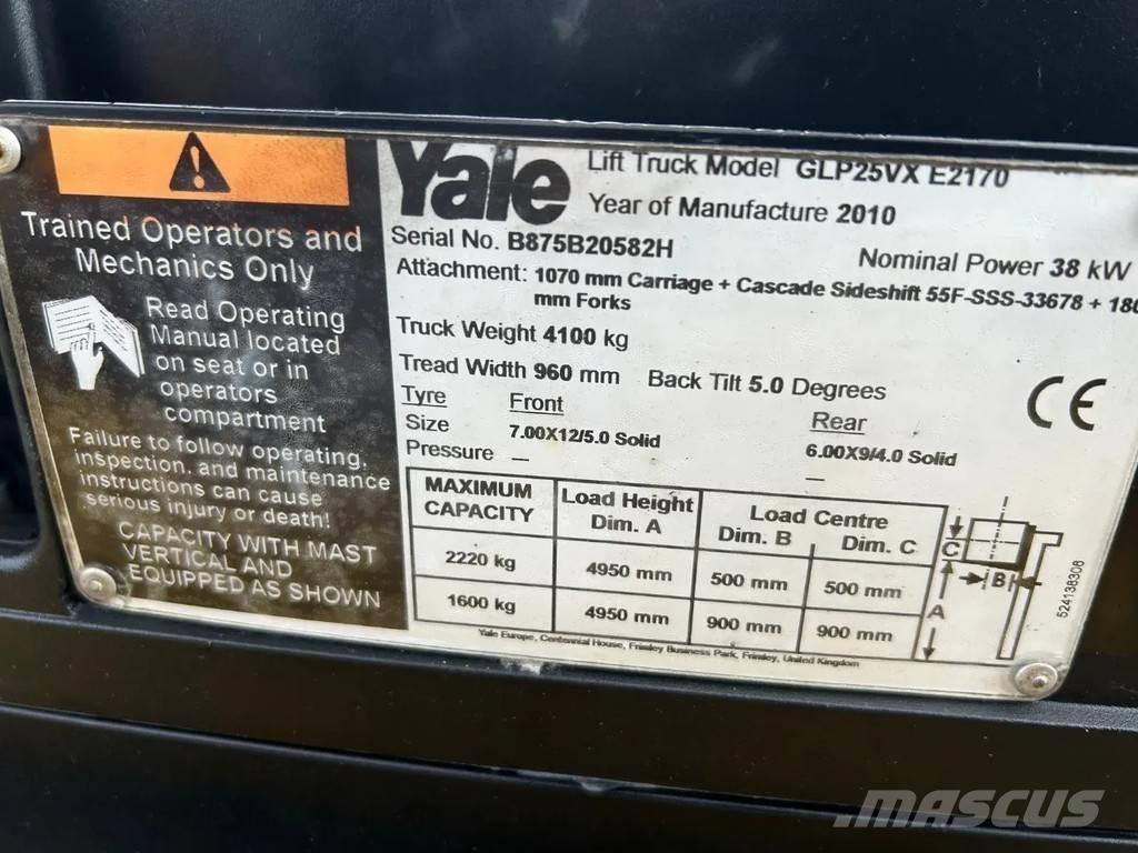Yale 2.5 Heftruck Carretillas LPG