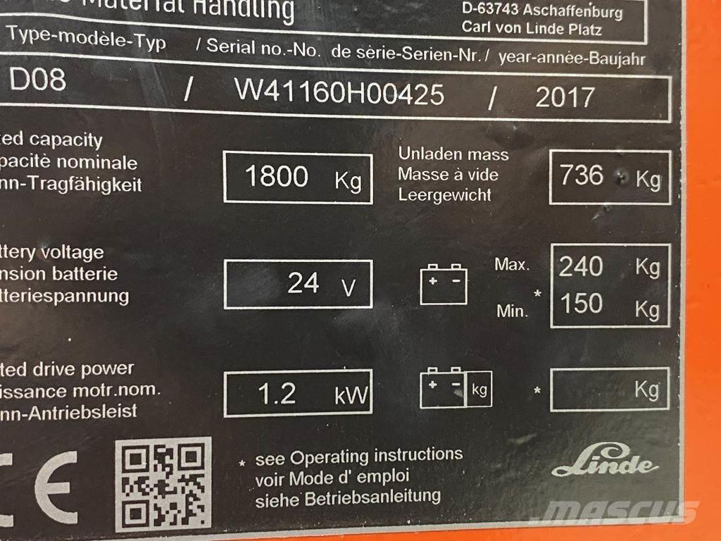 Linde D08 Apiladores eléctricos