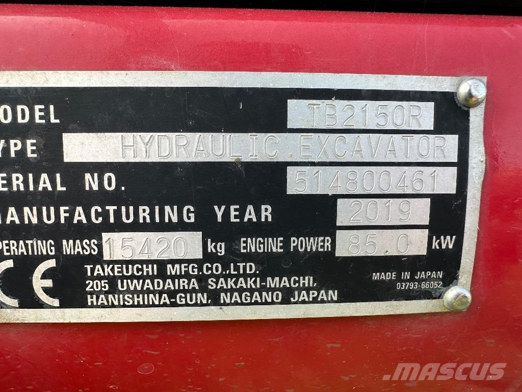 Takeuchi TB 2150 R Excavadoras de cadenas