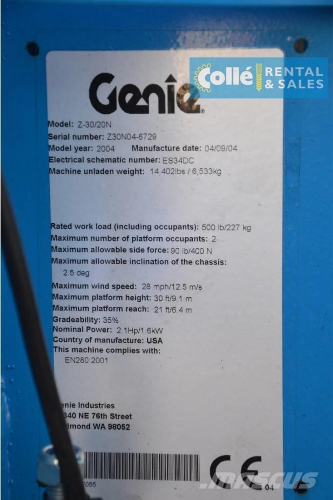 Genie Z-30/20N | 2004 Plataforma de trabajo articulada