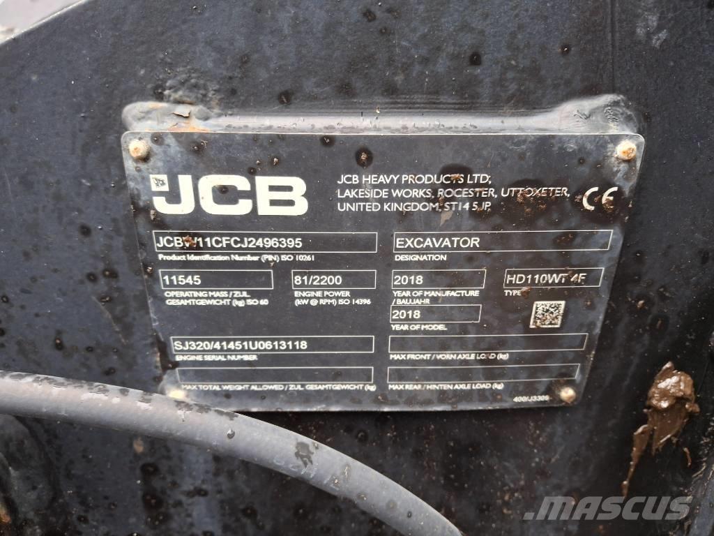 JCB 110 W Hydradig Excavadoras de ruedas