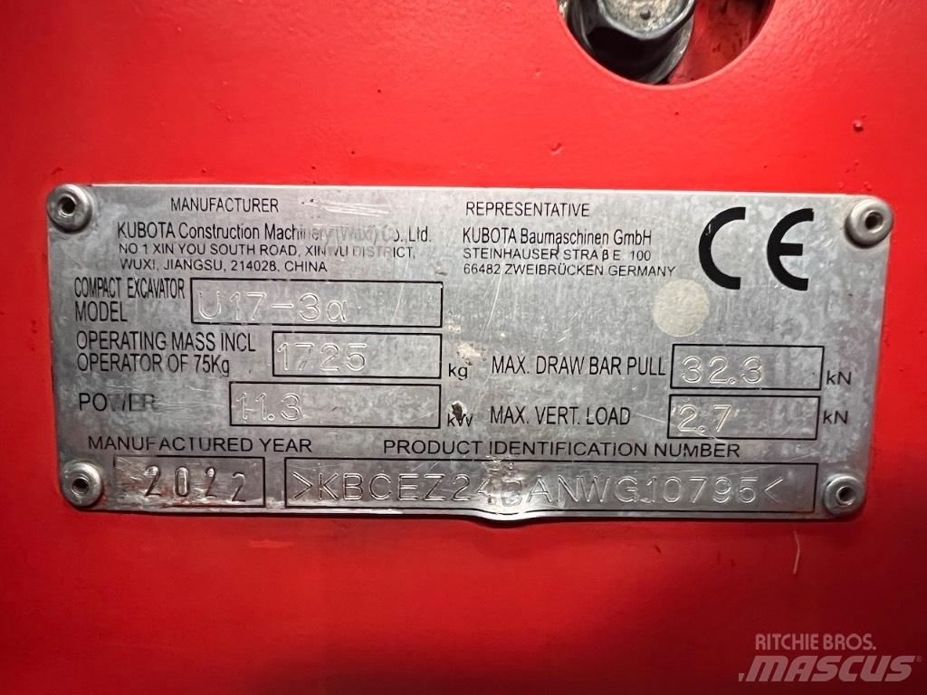 Kubota U 17-3 Mini excavadoras < 7t