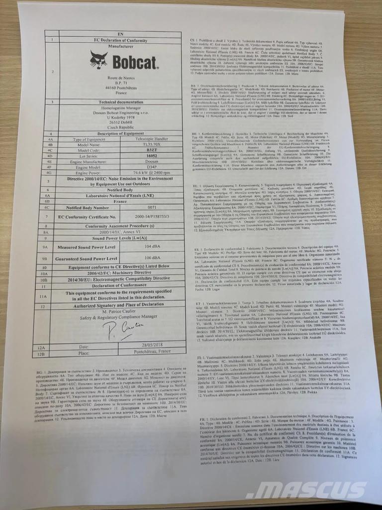 Bobcat TL35.70X Manipuladores telescópicos agrícolas