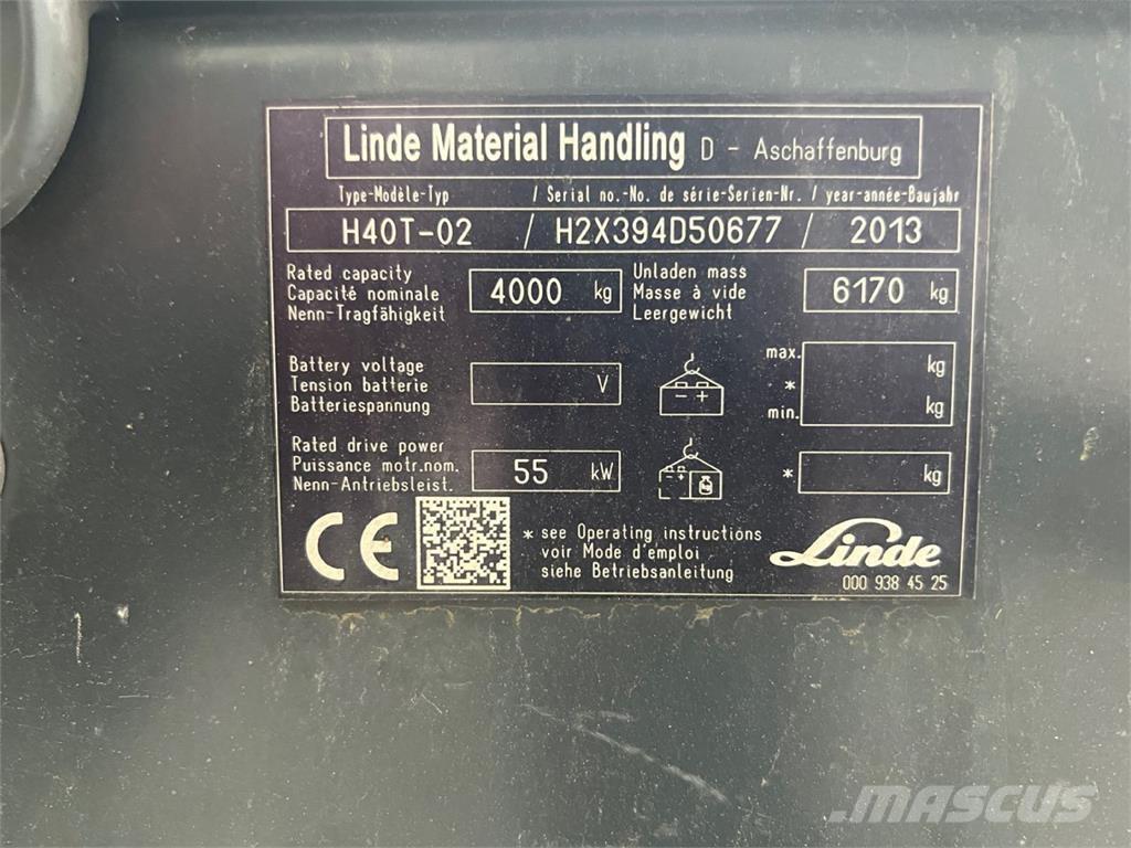 Linde H40T-02 Carretillas LPG