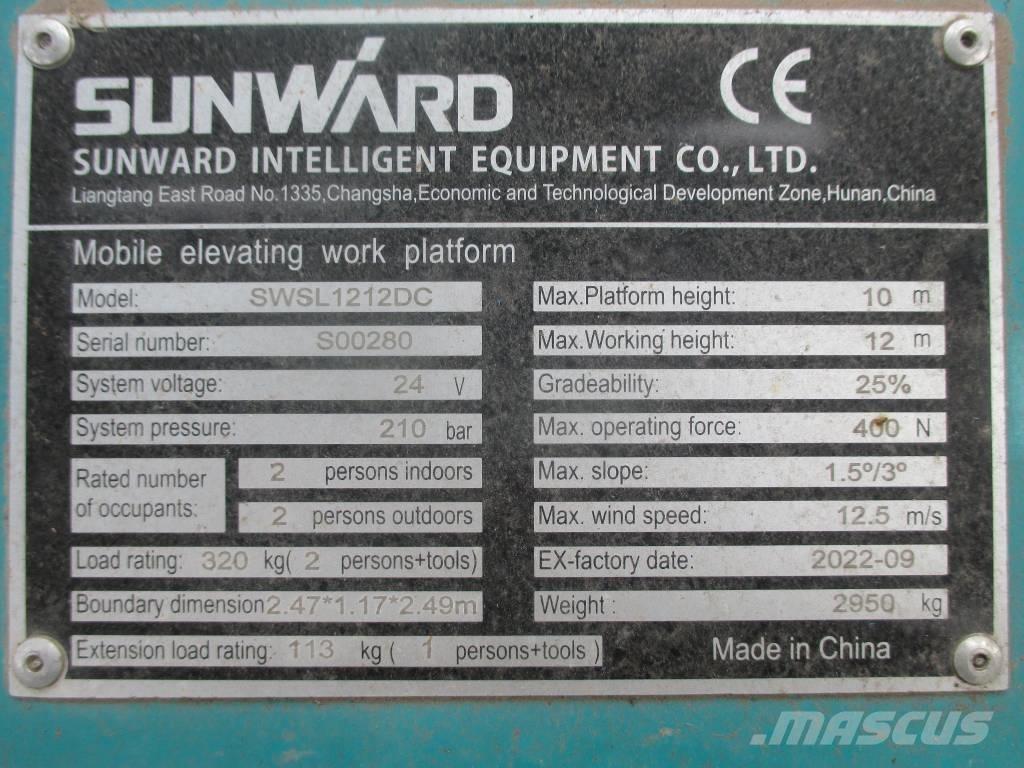 Sunward SWSL 1212 DC Plataformas tijera