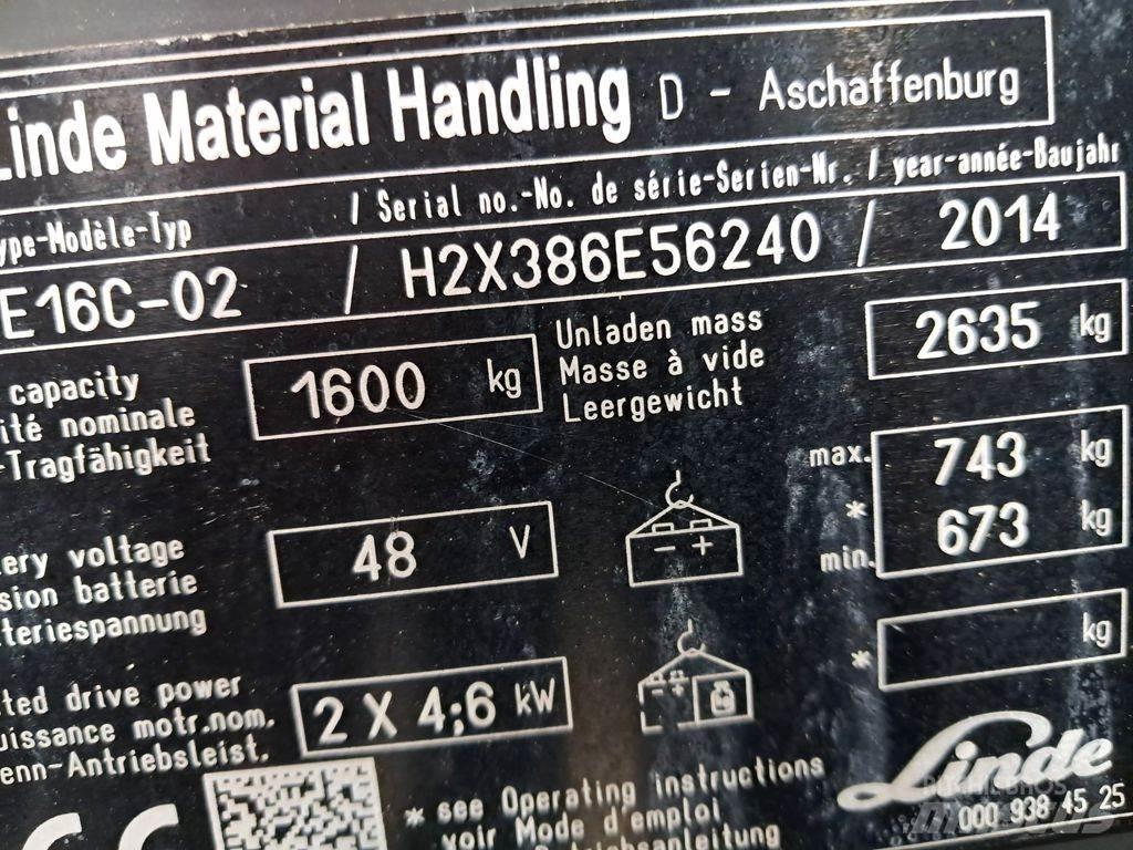 Linde E16C-02 Carretillas de horquilla eléctrica