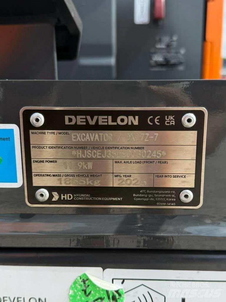 Develon DX 17 Z-7 Mini excavadoras < 7t