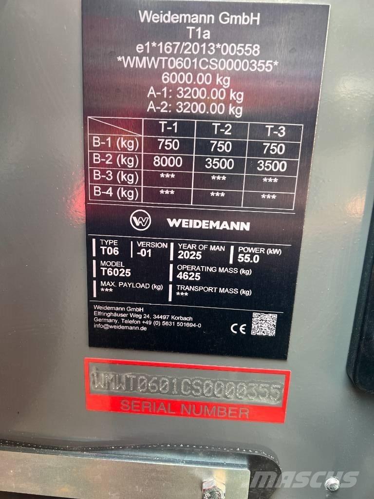 Weidemann T6025 Cargadoras de ruedas telescópicas