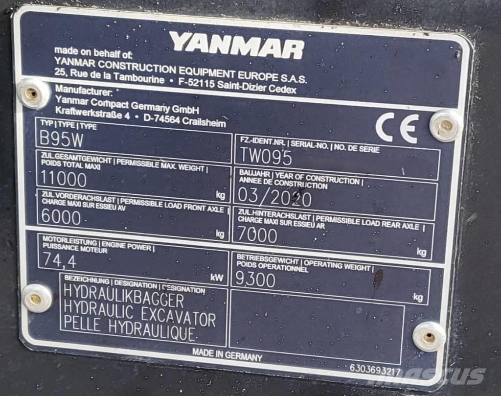 Yanmar B 95 W Wheeled excavators