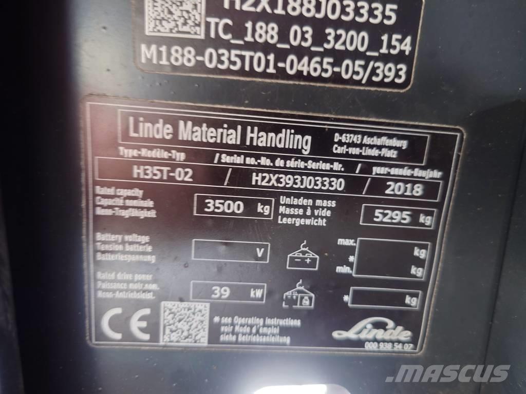 Linde H35T/393-02 Carretillas LPG