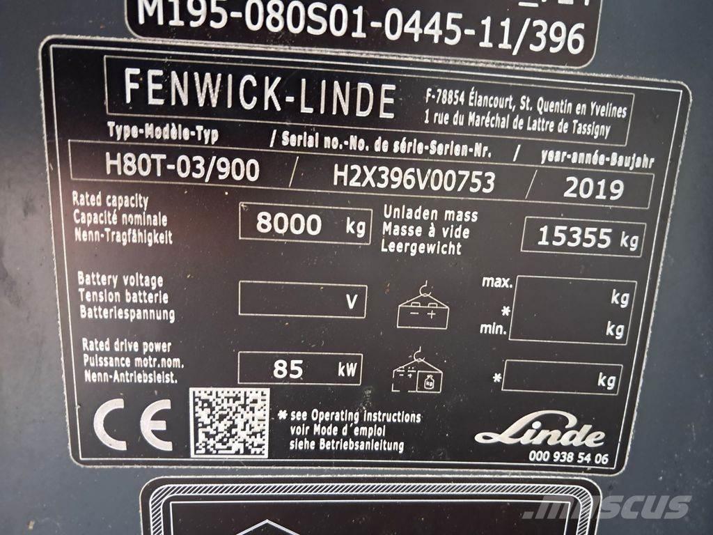 Linde H80T/03-900 Carretillas LPG