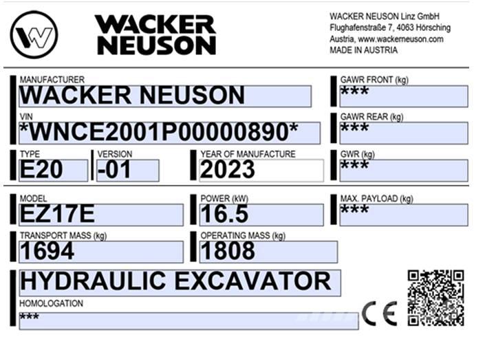 Wacker Neuson EZ 17e Excavadoras de cadenas