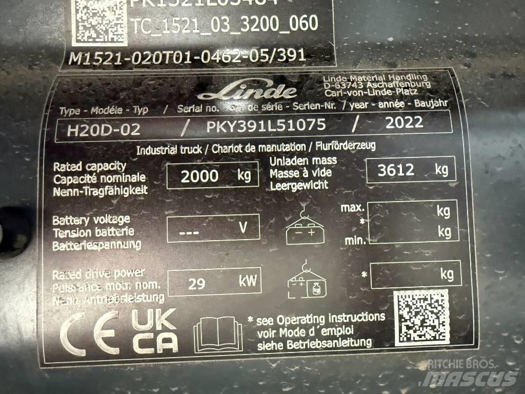 Linde H20D/391-02 Carretillas diesel