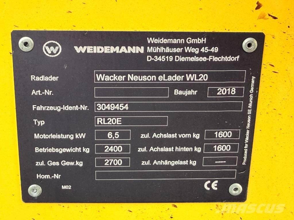 Wacker Neuson WL20e Cargadoras sobre ruedas
