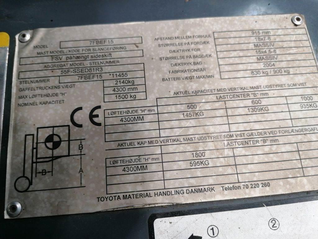 Toyota 7FBEF15 Carretillas de horquilla eléctrica