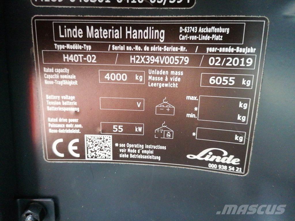 Linde H40T-02 Carretillas LPG