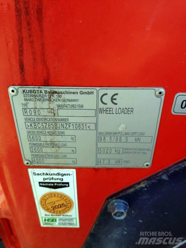 Kubota R 090 Cargadoras sobre ruedas