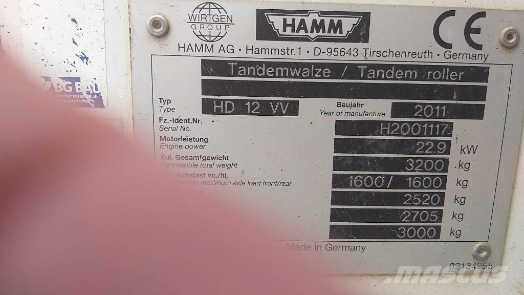 Hamm HD 12 VV Rodillos de doble tambor