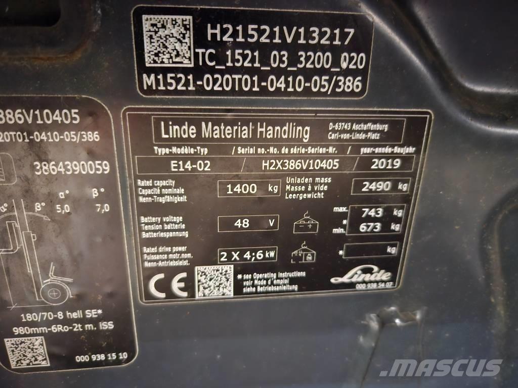 Linde E14 Carretillas de horquilla eléctrica