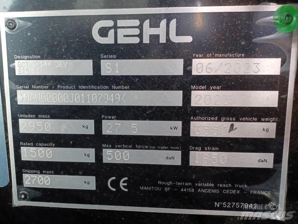Gehl GCT 3-14 PLUS Cargadoras sobre ruedas