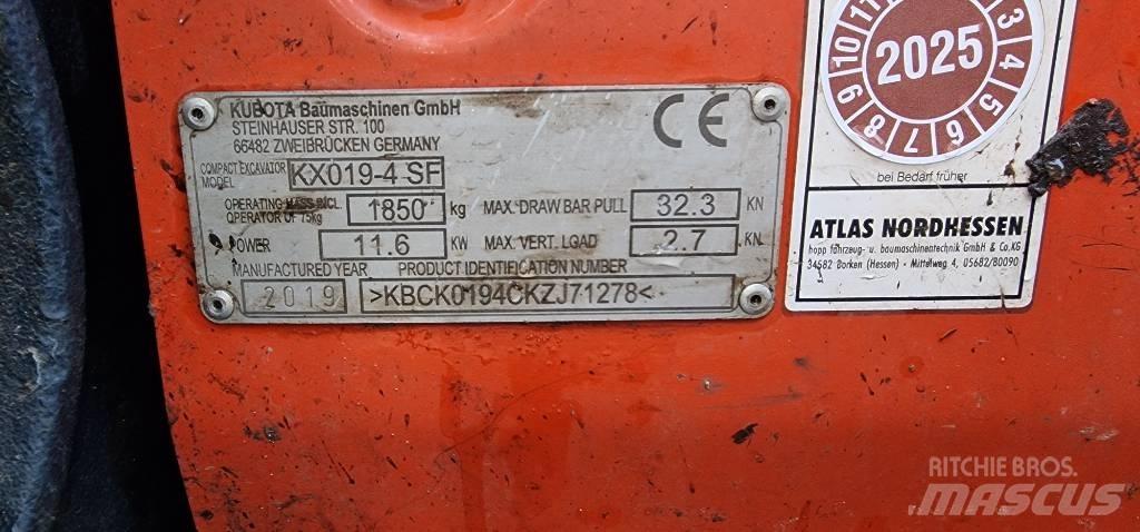 Kubota KX 019-4 Mini excavadoras < 7t