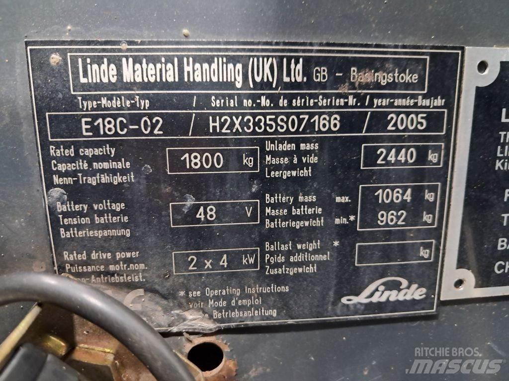 Linde E18C-02 Carretillas de horquilla eléctrica
