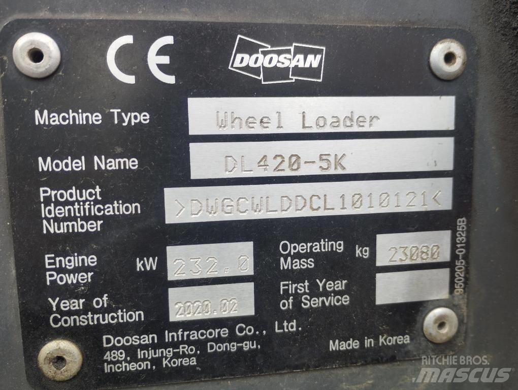Doosan DL 420-5 Cargadoras sobre ruedas